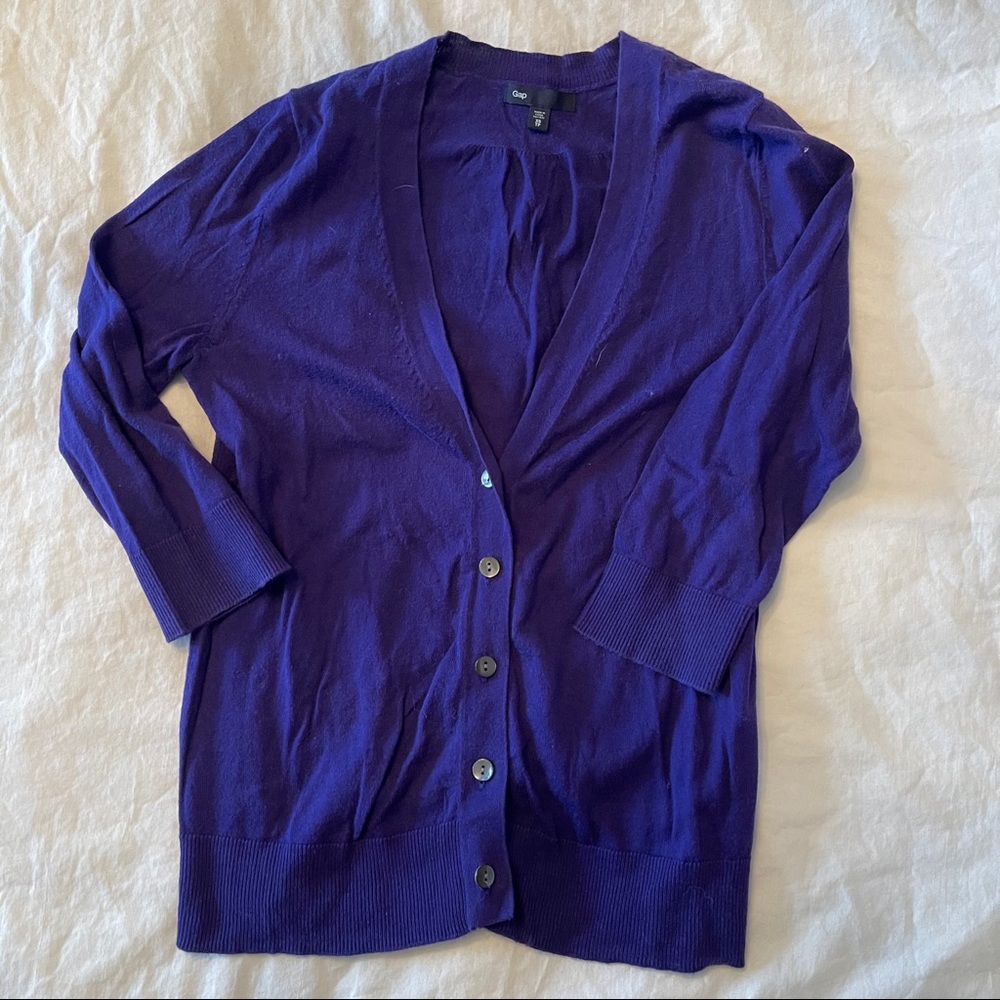 Purple Gap 3/4 Sleeve Cardigan